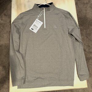 Rhoback Pullover Men's Large Q-Zip Performance Glacier Grey Quarter Zip - NWT